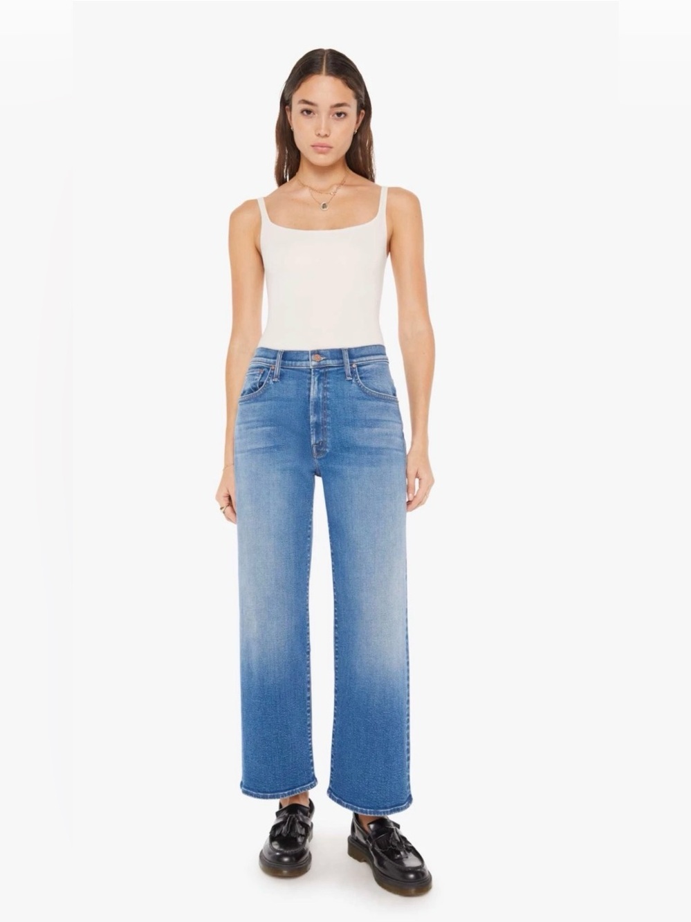 MOTHER The Dodger Ankle Jeans Size 33 High Rise Straight Medium Wash